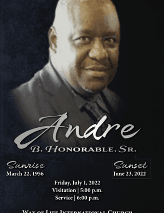 Andre B Honorable Sr Obituary