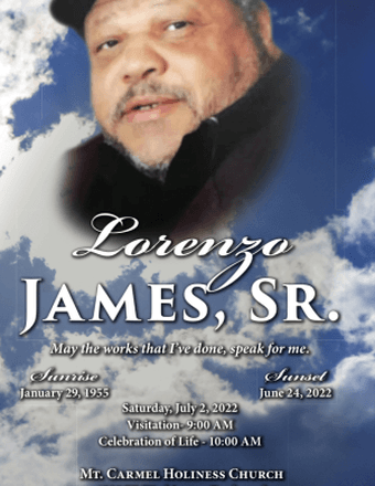 Lorenzo James Sr Obituary