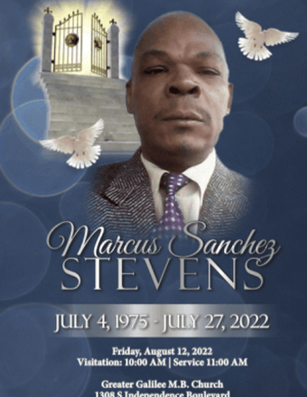 Marcus Sanchez Stevens Obituary