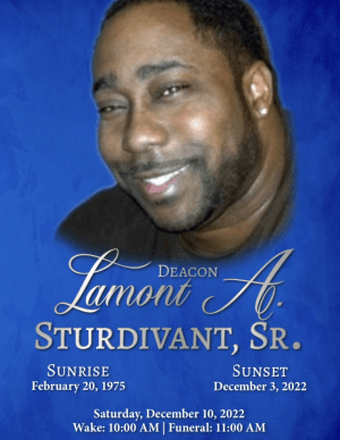 Deacon Lamont A. Sturdivant Obituary