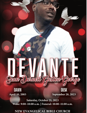 Devante Sean Darnell Gaston-George Obituary