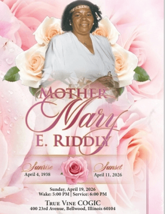 Mother Mary Riddly Obituary